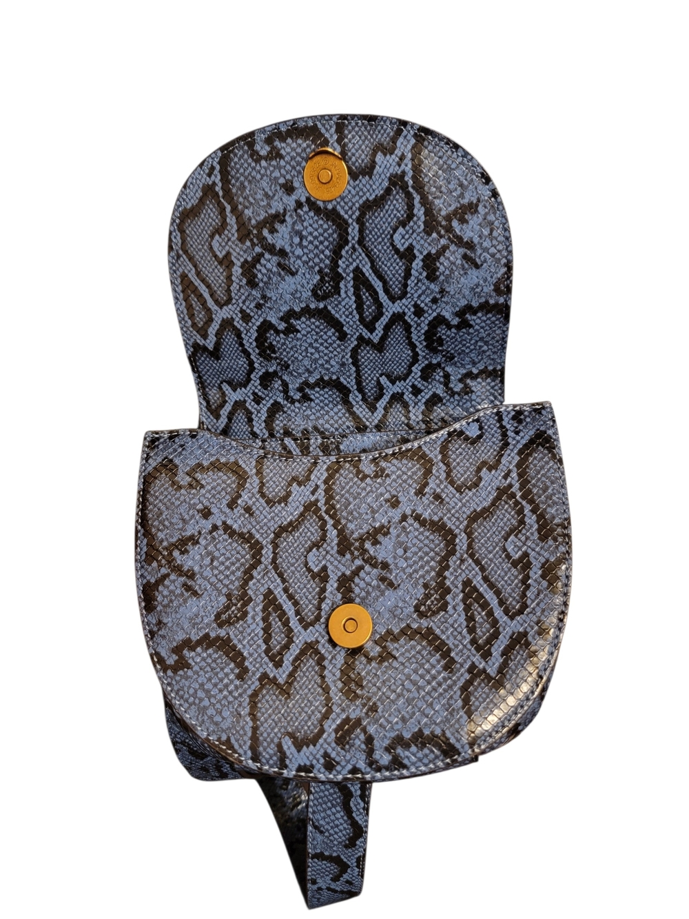 GUESS Blue Snake Print Crossbody Bag with Gold Logo - Picture 4 of 6